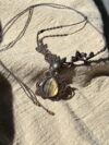 Golden Flash Labradorite Drop Macrame Choker Necklace - Image 2