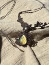 Golden Flash Labradorite Drop Macrame Choker Necklace
